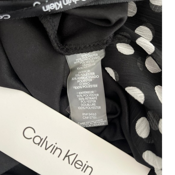 Calvin Klein Polka Dot Dress Bow Neck Sleeveless Party‎ Career Size 2 - Picture 4 of 5
